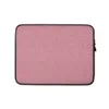 Classic Red Twill Laptop Sleeve — diagonal twill weave pattern in deep crimson red and white, repeating across the full