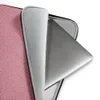 Classic Red Twill Laptop Sleeve — diagonal twill weave pattern in deep crimson red and white, repeating across the full