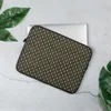 Tactical Weave Laptop Sleeve — tightly woven basket-weave pattern in dark olive green and warm khaki with interlocking fiber