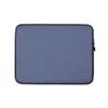 Classic Navy Twill Laptop Sleeve — tightly woven diagonal navy blue and light blue twill stripe pattern with fine textile