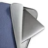 Classic Navy Twill Laptop Sleeve — tightly woven diagonal navy blue and light blue twill stripe pattern with fine textile