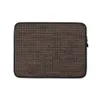Dark Woven Rattan Laptop Sleeve — tightly woven dark brown rattan basketweave pattern with interlocking horizontal