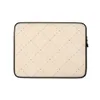 Stitched Diamond Trellis Laptop Sleeve — repeating diamond trellis of grey dashed lines and small cross-stitch marks