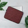 Crimson Knit Laptop Sleeve — close-up seamless knit fabric texture in deep crimson and burgundy tones with repeating