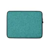 Teal Knit Texture Laptop Sleeve — seamless teal knitted fabric texture with tonal variation mimicking hand-crafted wool