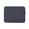 Midnight Carbon Fiber Laptop Sleeve — navy blue carbon fiber twill weave pattern with diagonal light-reflecting bands