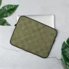 Sage Woven Basket Weave Laptop Sleeve — alternating woven square blocks with horizontal and vertical line textures in muted