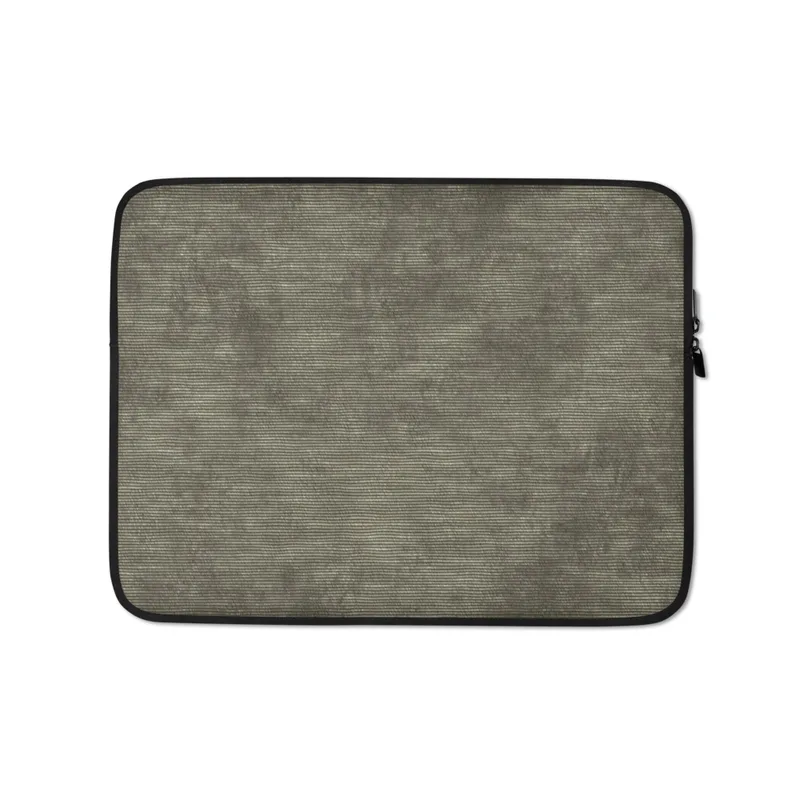 Taupe Woven Earth Texture Laptop Sleeve — close-up woven textile texture in layered taupe and charcoal tones with a fine
