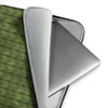 Forest Green Knit Texture Laptop Sleeve — seamless olive green knitted wool stitch pattern with interlocking loops and soft