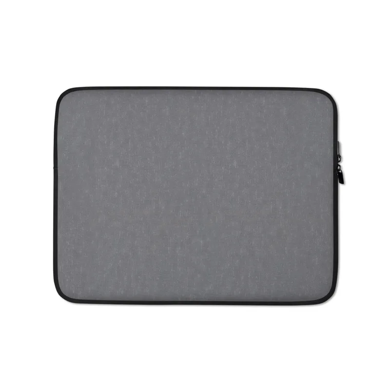 Slate Melange Minimal Laptop Sleeve — uniform slate gray woven melange textile surface with subtle tonal variation