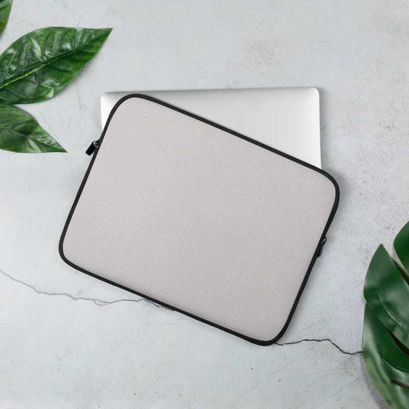 Canvas Clean Slate Minimalist Laptop Sleeve — plain soft off-white woven canvas texture with subtle light variation
