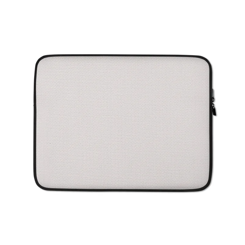 Canvas Clean Slate Minimalist Laptop Sleeve — plain soft off-white woven canvas texture with subtle light variation