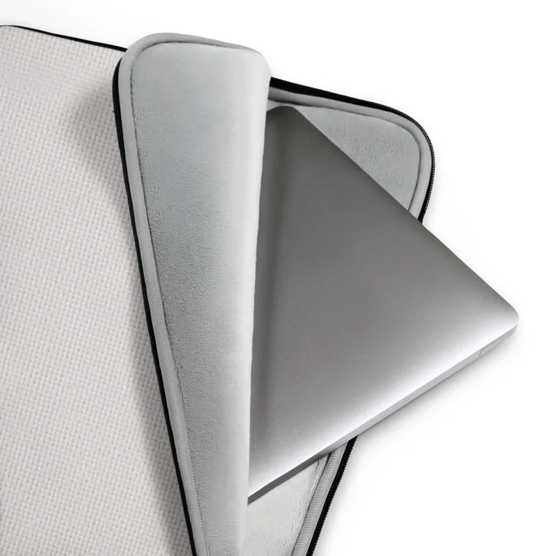 Canvas Clean Slate Minimalist Laptop Sleeve — plain soft off-white woven canvas texture with subtle light variation