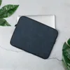 Midnight Indigo Woven Texture Laptop Sleeve — close-up woven textile pattern in deep navy and slate blue with horizontal