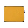 Golden Linen Texture Laptop Sleeve — close-up woven linen fabric texture in warm amber and marigold tones with subtle thread