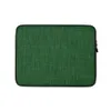 Forest Green Linen Texture Laptop Sleeve — close-up woven linen textile texture in deep forest green with subtle tonal