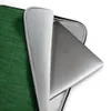 Forest Green Linen Texture Laptop Sleeve — close-up woven linen textile texture in deep forest green with subtle tonal