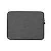 Slate Linen Minimal Laptop Sleeve — close-up woven linen textile texture in muted charcoal grey with natural horizontal
