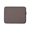 Dark Woven Texture Laptop Sleeve — fine dark checkerboard woven pattern in deep charcoal with warm burgundy and taupe