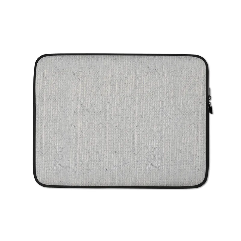 Stone Washed Minimal Laptop Sleeve — stone-washed concrete texture with soft vertical ribbing and organic cloud-like