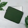 Forest Green Quilted Classic Laptop Sleeve — deep forest green quilted fabric with a uniform grid of precise stitching lines