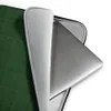 Forest Green Quilted Classic Laptop Sleeve — deep forest green quilted fabric with a uniform grid of precise stitching lines