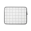 Cloud White Quilted Laptop Sleeve — soft white quilted grid pattern with subtle stitched seams and a plush pillow-like