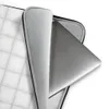 Cloud White Quilted Laptop Sleeve — soft white quilted grid pattern with subtle stitched seams and a plush pillow-like