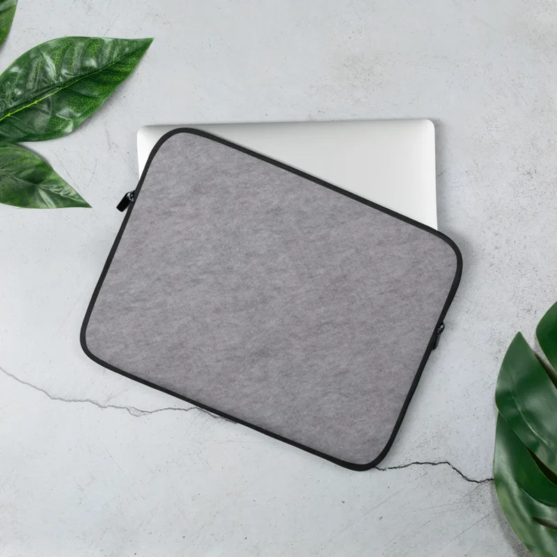 Heather Grey Essential Laptop Sleeve — soft heather grey melange textile texture with subtle tonal variation and a smooth