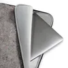 Urban Felt Grey Laptop Sleeve — close-up photograph of grey industrial felt with tangled fibers and scattered colorful