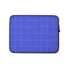 Royal Blue Quilted Grid Laptop Sleeve — quilted rectangular grid pattern in deep royal blue with stitched lines forming