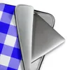 Classic Blue Gingham Laptop Sleeve — classic large-scale gingham pattern in vivid cobalt blue and white with a traditional