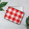 Classic Red Gingham Laptop Sleeve — large-scale red and white gingham check pattern in a traditional woven textile style