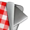 Classic Red Gingham Laptop Sleeve — large-scale red and white gingham check pattern in a traditional woven textile style