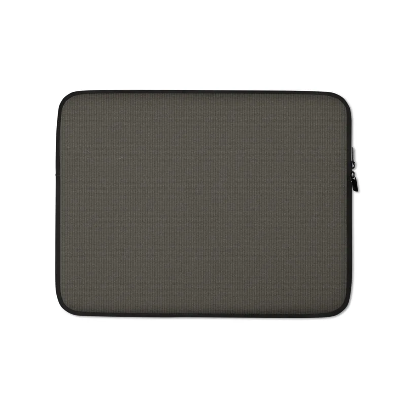 Charcoal Woven Texture Laptop Sleeve — close-up woven ribbed textile pattern in dark charcoal brown-gray tones with subtle