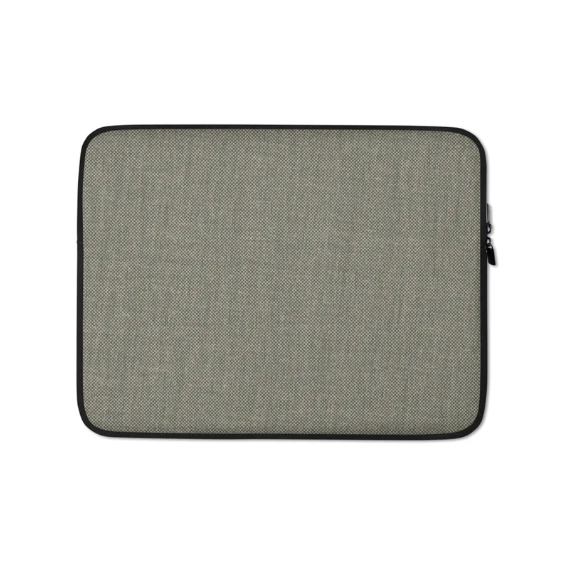 Slate Weave Minimal Laptop Sleeve — close-up woven textile pattern in muted slate grey and warm beige with a fine crosshatch