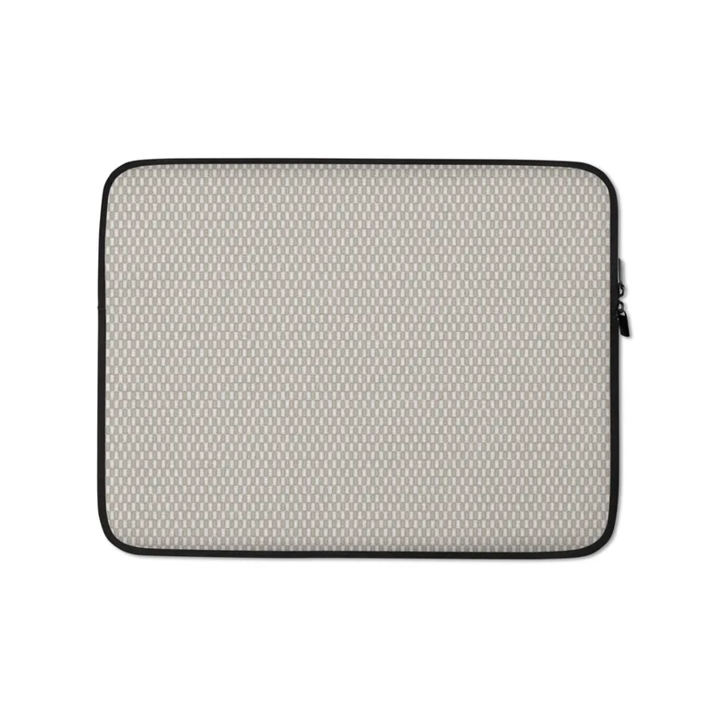 Woven Sand Linen Texture Laptop Sleeve — close-up woven textile pattern in warm taupe and off-white with repeating