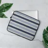 Nautical Stripe Laptop Sleeve — horizontal woven stripes in alternating navy, powder blue, and white in a classic maritime