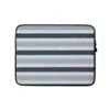 Nautical Stripe Laptop Sleeve — horizontal woven stripes in alternating navy, powder blue, and white in a classic maritime