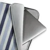 Nautical Stripe Laptop Sleeve — horizontal woven stripes in alternating navy, powder blue, and white in a classic maritime