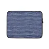 Ocean Ripple Knit Stripe Laptop Sleeve — tightly knit horizontal stripe pattern in deep cobalt blue and white with subtle