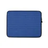 Royal Blue Woven Texture Laptop Sleeve — close-up woven fabric texture in deep royal blue with horizontal ribbed threading