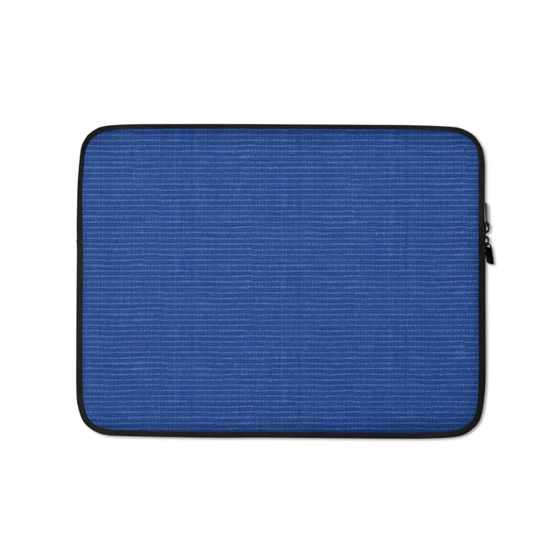 Royal Blue Woven Texture Laptop Sleeve — close-up woven fabric texture in deep royal blue with horizontal ribbed threading
