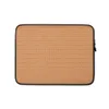 Warm Peach Woven Texture Laptop Sleeve — close-up woven crochet texture in warm peach and soft apricot tones with horizontal
