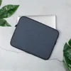 Ocean Depths Woven Texture Laptop Sleeve — close-up woven fabric texture in layered navy and slate blue horizontal bands