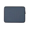 Ocean Depths Woven Texture Laptop Sleeve — close-up woven fabric texture in layered navy and slate blue horizontal bands