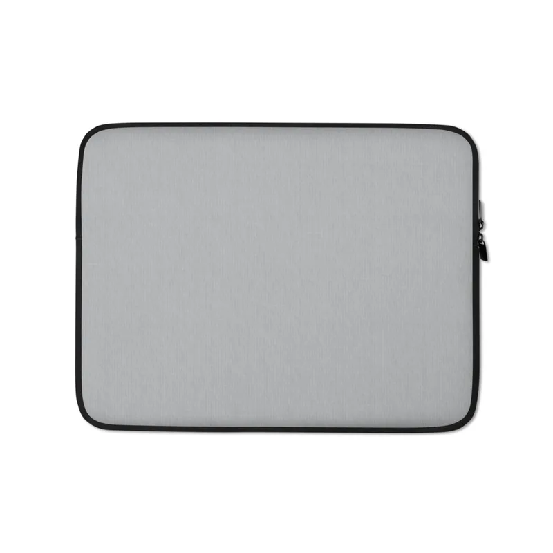 Classic Silver Minimalist Laptop Sleeve — smooth cool-toned silver-gray textile surface with subtle fabric texture