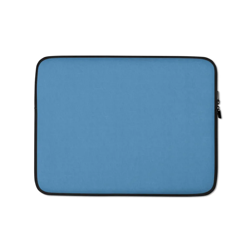 Calm Sky Blue Laptop Sleeve — smooth solid sky blue with subtle woven textile texture throughout
