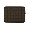 Dark Cobblestone Grid Laptop Sleeve — repeating grid of dark octagonal stone tiles with small diamond joints in deep