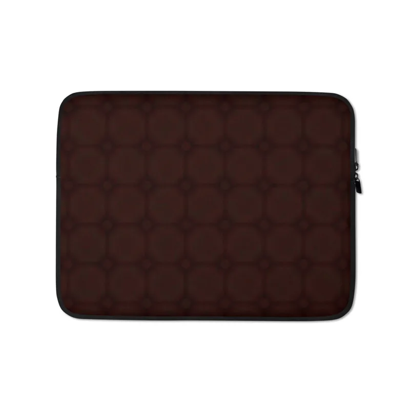 Dark Crimson Lattice Laptop Sleeve — repeating dark burgundy rounded-square grid with small diamond connector nodes